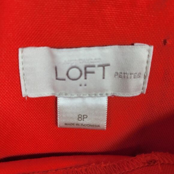 8P LOFT red orange back zip PENCIL SKIRT 8 petite - Picture 5 of 11